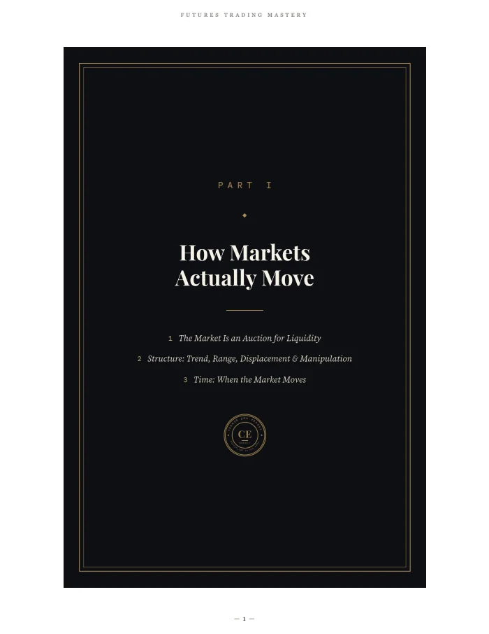 Part divider page from the book — Part I: How Markets Actually Move
